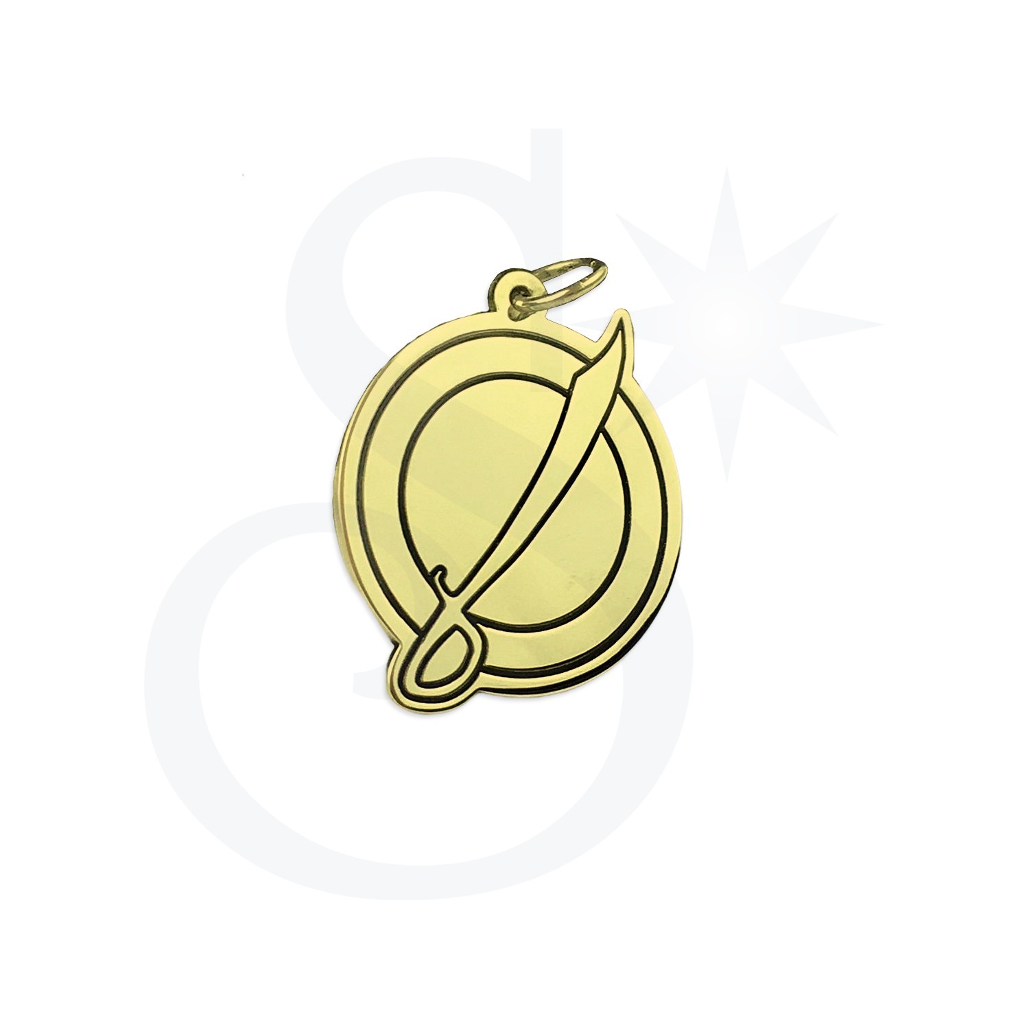 Pingente Instrumento Orixá Espada e Escudo (Ogum)